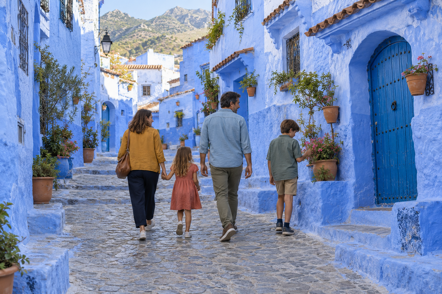 Vicolo e facciate blu di Chefchaouen